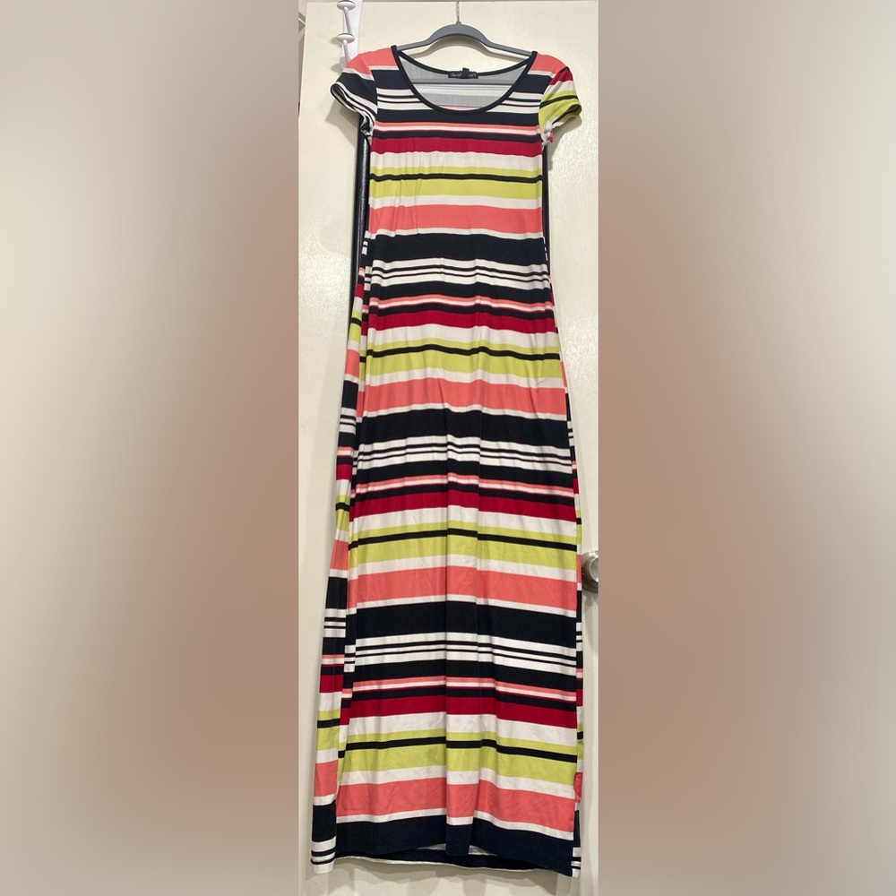 FINAL PRICE 💚EUC Derek Heart striped colorful maxi dress size small